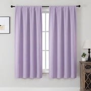 MKHILL Aether Lavender Thermal Insulated Blackout Curtains 2 Panels, 63 Inch Long Rod Pocket Room Darkening Window Drapes for Bedroom Living Room Kids Room, Eac
