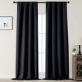 thumbnail image 1 of MKHILL Aether 120 Inch Extra Long Black Blackout Curtains for Sliding Glass Doors Large Patio, 2 Panels Thermal Insulated Room Darkening Drapes, Each 50"W x 120"L(10 Feet), Black, 1 of 11