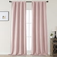 thumbnail image 1 of MKHILL Aether 120 Inch Extra Long Blush Blackout Curtains for Sliding Glass Doors Large Patio, 2 Panels Thermal Insulated Room Darkening Drapes, Each 50"W x 120"L(10 Feet), Blush, 1 of 11