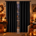 thumbnail image 1 of MKHILL Aether Wide Black Blackout Curtains 50X 84 Inch Length 2 Panels, Thermal Insulated Drapes for Bedroom Living Room, Each 50"W x 84"L, Black, 1 of 12