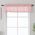 thumbnail image 1 of MKHILL 42x14 Blush Jacquard Clip Leaf Sheer Valance, 14 Inch Short Cafe Curtain for Small Kitchen Window, Rod Pocket Topper, 2 Panels, Each 42"Wx14"L, 1 of 9