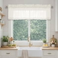 thumbnail image 1 of MKHILL Ivory Crushed Textured Valance Curtains 2 Pack Rod Pocket Soft Airy Window Curtains for Kitchen Basement Cafe Farmhouse Decor 42Wx14L Inch, 1 of 10