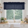 thumbnail image 1 of MKHILL Navy Blue Crushed Textured Valance Curtains 2 Pack Rod Pocket Soft Airy Window Curtains for Kitchen Basement Cafe Farmhouse Decor 42Wx14L Inch, 1 of 10