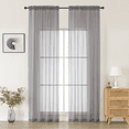 thumbnail image 1 of MKHILL Charcoal Sheer Curtains 108 Inch Long 2 Panels, Light Filtering Privacy for Living Room/Bedroom, Semi Transparent Voile Rod Pocket Window Treatment, Each 42" W x 108" L, 1 of 7