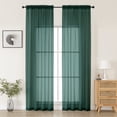 thumbnail image 1 of MKHILL Hunter Green Sheer Curtains 108 Inch Long 2 Panels, Light Filtering Privacy for Living Room/Bedroom, Semi Transparent Voile Rod Pocket Window Treatment, Each 42" W x 108" L, 1 of 8