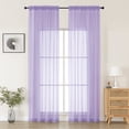 thumbnail image 1 of MKHILL lavender Sheer Curtains 108 Inch Long 2 Panels, Light Filtering Privacy for Living Room/Bedroom, Semi Transparent Voile Rod Pocket Window Treatment, Each 42" W x 108" L, 1 of 9