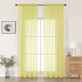 thumbnail image 1 of MKHILL Lemon Yellow Sheer Curtains 108 Inch Long 2 Panels, Light Filtering Privacy for Living Room/Bedroom, Semi Transparent Voile Rod Pocket Window Treatment, Each 42" W x 108" L, 1 of 9