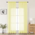 thumbnail image 1 of MKHILL Light Yellow Sheer Curtains 108 Inch Long 2 Panels, Light Filtering Privacy for Living Room/Bedroom, Semi Transparent Voile Rod Pocket Window Treatment, Each 42" W x 108" L, 1 of 9