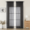 thumbnail image 1 of MKHILL Black Sheer Curtains 120 Inches Long 2 Panels Set, Light Filtering Privacy for Living Room/Bedroom, Semi Transparent Voile Rod Pocket Window Treatment, Each 42" W x 120" L, 1 of 7