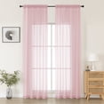 thumbnail image 1 of MKHILL Blush Sheer Curtains 120 Inches Long 2 Panels Set, Light Filtering Privacy for Living Room/Bedroom, Semi Transparent Voile Rod Pocket Window Treatment, Each 42" W x 120" L, 1 of 9
