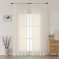 thumbnail image 1 of MKHILL Cream Sheer Curtains 120 Inches Long 2 Panels Set, Light Filtering Privacy for Living Room/Bedroom, Semi Transparent Voile Rod Pocket Window Treatment, Each 42" W x 120" L, 1 of 9