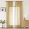 thumbnail image 1 of MKHILL Gold Sheer Curtains 120 Inches Long 2 Panels Set, Light Filtering Privacy for Living Room/Bedroom, Semi Transparent Voile Rod Pocket Window Treatment, Each 42" W x 120" L, 1 of 9