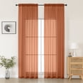 thumbnail image 1 of MKHILL Orang Sheer Curtains 120 Inches Long 2 Panels Set, Light Filtering Privacy for Living Room/Bedroom, Semi Transparent Voile Rod Pocket Window Treatment, Each 42" W x 120" L, 1 of 7