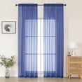 thumbnail image 1 of MKHILL Royal Blue Sheer Curtains 120 Inches Long 2 Panels Set, Light Filtering Privacy for Living Room/Bedroom, Semi Transparent Voile Rod Pocket Window Treatment, Each 42" W x 120" L, 1 of 9