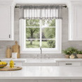 thumbnail image 1 of MKHILL 42x14 Charcoal Sheer Valance, 14 Inch Short Cafe Curtain for Small Kitchen Window, Rod Pocket Topper, 2 Panels, Each 42"Wx14"L, Charcoal, 1 of 5