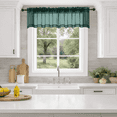 thumbnail image 1 of MKHILL 42x14 Hunter Green Sheer Valance, 14 Inch Short Cafe Curtain for Small Kitchen Window, Rod Pocket Topper, 2 Panels, Each 42"Wx14"L, Hunter Green, 1 of 9