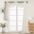 thumbnail image 1 of MKHILL 42x216 Cream Sheer Scarf Valance, Extra Long 18 Ft Voile Curtain for Wedding Backdrop & Living Room Bedroom Decor, 1 Panel, Cream, 1 of 8