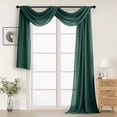 thumbnail image 1 of MKHILL 42x216 Hunter Green Sheer Scarf Valance, Extra Long 18 Ft Voile Curtain for Wedding Backdrop & Living Room Bedroom Decor, 1 Panel, Hunter Green, 1 of 8