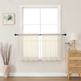 thumbnail image 1 of MKHILL 24 Inch Short Sheer Curtains 2 Panels, Light Filtering Voile Drapes for RV Camper Laundry Over Sink, Rod Pocket Small Window Panels, Each 42" W x 24" L, Cream, 1 of 7