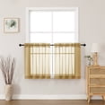 thumbnail image 1 of MKHILL 24 Inch Short Sheer Curtains 2 Panels, Light Filtering Voile Drapes for RV Camper Laundry Over Sink, Rod Pocket Small Window Panels, Each 42" W x 24" L, Gold, 1 of 9
