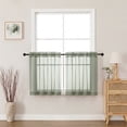 thumbnail image 1 of MKHILL 24 Inch Short Sheer Curtains 2 Panels, Light Filtering Voile Drapes for RV Camper Laundry Over Sink, Rod Pocket Small Window Panels, Each 42" W x 24" L, Sage Green, 1 of 7
