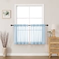 thumbnail image 1 of MKHILL 24 Inch Short Sheer Curtains 2 Panels, Light Filtering Voile Drapes for RV Camper Laundry Over Sink, Rod Pocket Small Window Panels, Each 42" W x 24" L, Sky Blue, 1 of 8