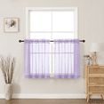thumbnail image 1 of MKHILL lavender 30 Inch Long Short Sheer Curtains for Kitchen Over Sink, 42x30 Short Voile Drapes for Laundry RV Small Window, Rod Pocket, Each 42" W x 30" L, 1 of 9