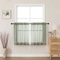 thumbnail image 1 of MKHILL Sage Green 30 Inch Long Short Sheer Curtains for Kitchen Over Sink, 42x30 Short Voile Drapes for Laundry RV Small Window, Rod Pocket, Each 42" W x 30" L, 1 of 7