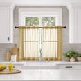 thumbnail image 1 of MKHILL 36 Inch Short Sheer Curtains 2 Panels Set, 42x36 Light Filtering Voile Drapes for Laundry RV Bedroom Small Window, Rod Pocket Panels, Each 42" W x 36" L, Gold, 1 of 9