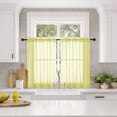 thumbnail image 1 of MKHILL 36 Inch Short Sheer Curtains 2 Panels Set, 42x36 Light Filtering Voile Drapes for Laundry RV Bedroom Small Window, Rod Pocket Panels, Each 42" W x 36" L, Lemon Yellow, 1 of 9