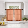 thumbnail image 1 of MKHILL 36 Inch Short Sheer Curtains 2 Panels Set, 42x36 Light Filtering Voile Drapes for Laundry RV Bedroom Small Window, Rod Pocket Panels, Each 42" W x 36" L, Orange, 1 of 7