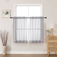 thumbnail image 1 of MKHILL Charcoal Sheer Curtains 45 Inch Long for Small Windows 2 Pack, Rod Pocket Short Light Filtering Voile Drapes for Bathroom Kitchen Laundry, Each 42" W x 45" L, 1 of 7