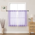 thumbnail image 1 of MKHILL Lavender Sheer Curtains 45 Inch Long for Small Windows 2 Pack, Rod Pocket Short Light Filtering Voile Drapes for Bathroom Kitchen Laundry, Each 42" W x 45" L, 1 of 9