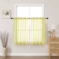 thumbnail image 1 of MKHILL Lemon Yellow Sheer Curtains 45 Inch Long for Small Windows 2 Pack, Rod Pocket Short Light Filtering Voile Drapes for Bathroom Kitchen Laundry, Each 42" W x 45" L, 1 of 9