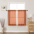 thumbnail image 1 of MKHILL Orange Sheer Curtains 45 Inch Long for Small Windows 2 Pack, Rod Pocket Short Light Filtering Voile Drapes for Bathroom Kitchen Laundry, Each 42" W x 45" L, 1 of 7