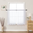 thumbnail image 1 of MKHILL White Sheer Curtains 45 Inch Long for Small Windows 2 Pack, Rod Pocket Short Light Filtering Voile Drapes for Bathroom Kitchen Laundry, Each 42" W x 45" L, 1 of 7
