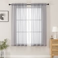 thumbnail image 1 of MKHILL 42x54" Sheer Curtains Charcoal 2 Panels Set, 54 Inch Short Voile Drapes for Kitchen Bathroom Small Window, Rod Pocket Window Panels, Each 42" W x 54" L, 1 of 7
