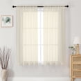 thumbnail image 1 of MKHILL 42x54" Sheer Curtains Cream 2 Panels Set, 54 Inch Short Voile Drapes for Kitchen Bathroom Small Window, Rod Pocket Window Panels, Each 42" W x 54" L, 1 of 8