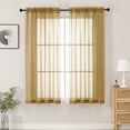 thumbnail image 1 of MKHILL 42x54" Sheer Curtains Gold 2 Panels Set, 54 Inch Short Voile Drapes for Kitchen Bathroom Small Window, Rod Pocket Window Panels, Each 42" W x 54" L, 1 of 9