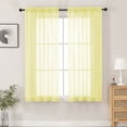 thumbnail image 1 of MKHILL 42x54" Sheer Curtains Light Yellow 2 Panels Set, 54 Inch Short Voile Drapes for Kitchen Bathroom Small Window, Rod Pocket Window Panels, Each 42" W x 54" L, 1 of 9