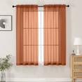 thumbnail image 1 of MKHILL 42x54" Sheer Curtains Orange 2 Panels Set, 54 Inch Short Voile Drapes for Kitchen Bathroom Small Window, Rod Pocket Window Panels, Each 42" W x 54" L, 1 of 7