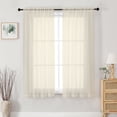 thumbnail image 1 of MKHILL Cream Sheer Curtains 63 inch Length 2 Panels Set, Light Filtering Voile Drapes for Living Room Bedroom, Rod Pocket Semi Sheer Window Panels, Each 42" W x 63" L, 1 of 9