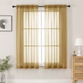 thumbnail image 1 of MKHILL Gold Sheer Curtains 63 inch Length 2 Panels Set, Light Filtering Voile Drapes for Living Room Bedroom, Rod Pocket Semi Sheer Window Panels, Each 42" W x 63" L, 1 of 9