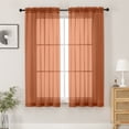 thumbnail image 1 of MKHILL Orange Sheer Curtains 63 inch Length 2 Panels Set, Light Filtering Voile Drapes for Living Room Bedroom, Rod Pocket Semi Sheer Window Panels, Each 42" W x 63" L, 1 of 7