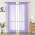 thumbnail image 1 of MKHILL Lavender Sheer Curtains 72 inch Length 2 Panels Set, Rod Pocket Voile Drapes for Sliding Glass Door French Door, Semi Sheer Window Treatment, Each 42" W x 72" L, 1 of 9