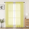 thumbnail image 1 of MKHILL Lemon Yellow Sheer Curtains 72 inch Length 2 Panels Set, Rod Pocket Voile Drapes for Sliding Glass Door French Door, Semi Sheer Window Treatment, Each 42" W x 72" L, 1 of 9