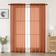 thumbnail image 1 of MKHILL Orange Sheer Curtains 72 inch Length 2 Panels Set, Rod Pocket Voile Drapes for Sliding Glass Door French Door, Semi Sheer Window Treatment, Each 42" W x 72" L, 1 of 7
