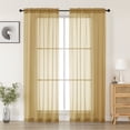 thumbnail image 1 of MKHILL 78 Inch Long Gold Sheer Curtains 2 Panels Set, Light Filtering Privacy for Living Room/Bedroom, Semi Transparent Voile Rod Pocket Window Treatment, Each 42" W x 78" L, 1 of 9