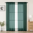 thumbnail image 1 of MKHILL 78 Inch Long Hunter Green Sheer Curtains 2 Panels Set, Light Filtering Privacy for Living Room/Bedroom, Semi Transparent Voile Rod Pocket Window Treatment, Each 42" W x 78" L, 1 of 8