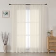 thumbnail image 1 of MKHILL 42x84 Cream Sheer Curtains 2 Panels Set, 84 Inch Long Light Filtering Voile Drapes for Living Room Bedroom, Rod Pocket Semi Sheer Window Panels, Each 42"Wx84"L, 1 of 9